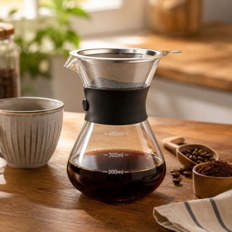Cafetera con Filtro 400 ml Vidrio Borosilicato Tramontina Cafetera con Filtro 400 ml Vidrio Borosilicato Tramontina