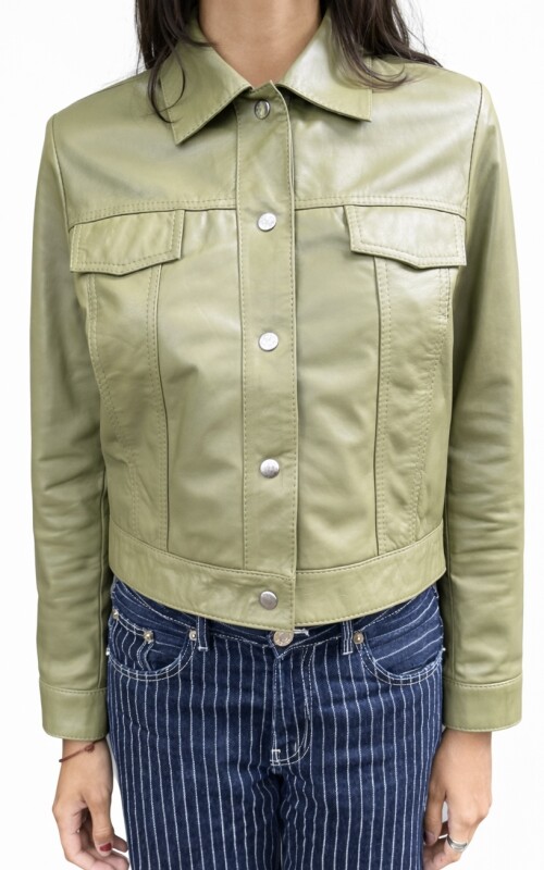 Jeanera de cuero Minerva Verde