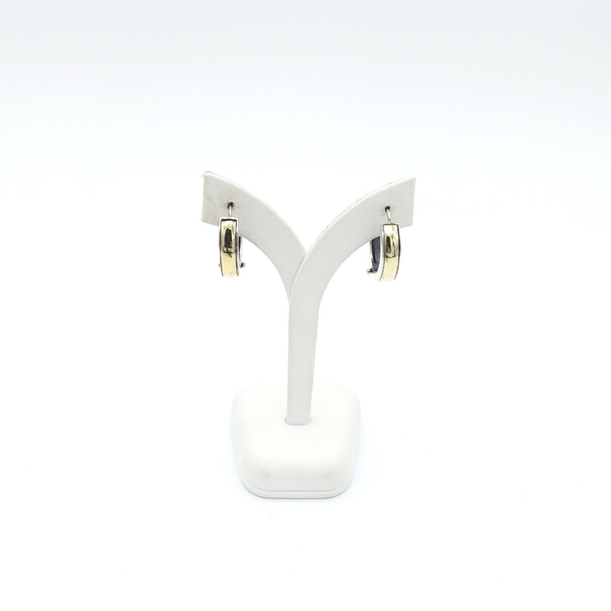 Aros de Plata 925 y Doublé en Oro 18 kt - Diámetro 2.3 cm 