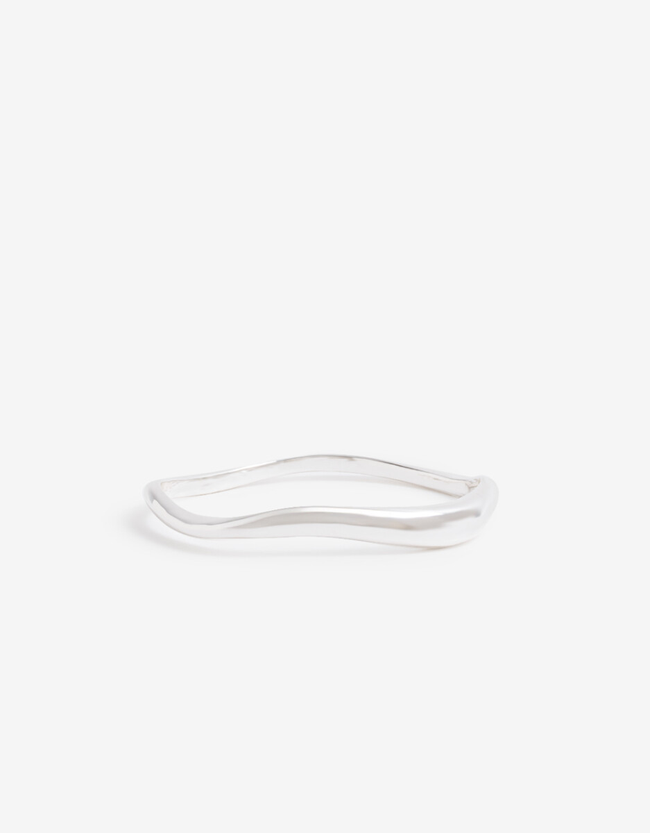 Pulsera Rígida De Metal Bañado De Plata 
