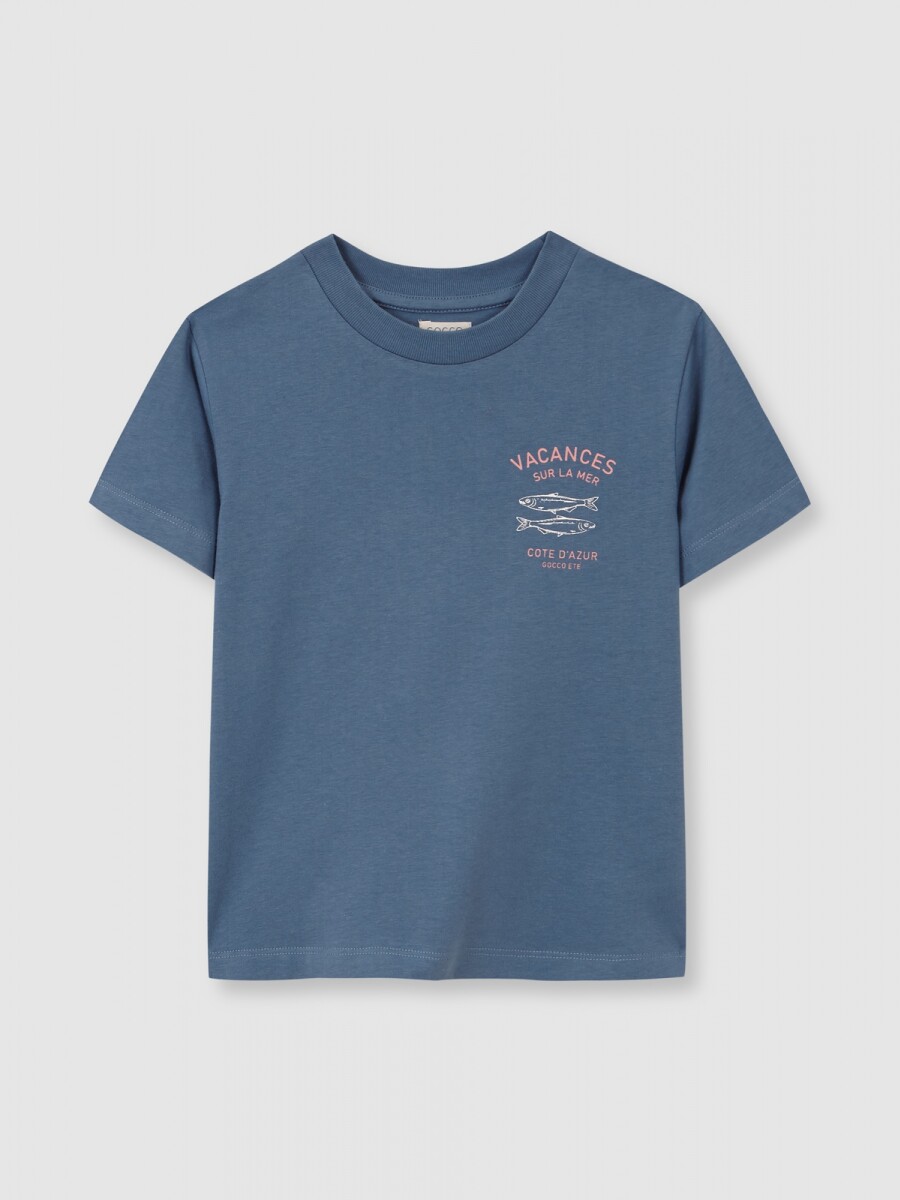 Camiseta Con Print Blanco