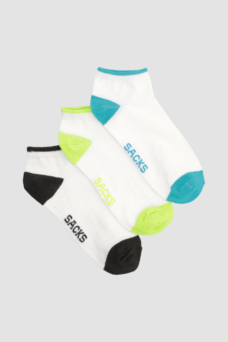 Pack x 3 deportivas con detalles Blanco