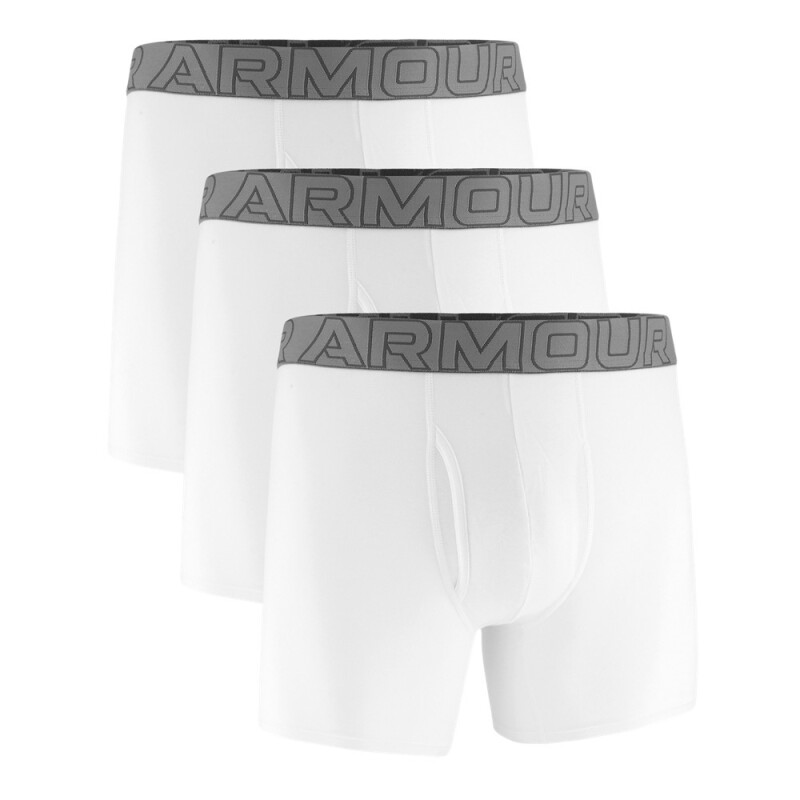 UA PERFORMANCE COTTON - SOLID 6 IN 3PK WHT