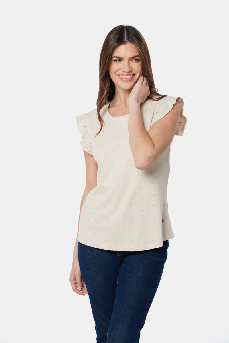 REMERA ESTAMPADA - Beige 