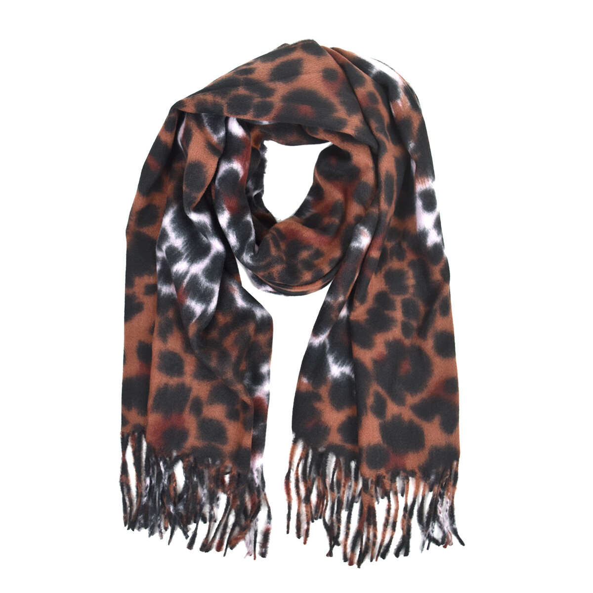 PASHMINA LANILLA ANIMAL PRINT C/FLECOS 60X180CM 210GR 