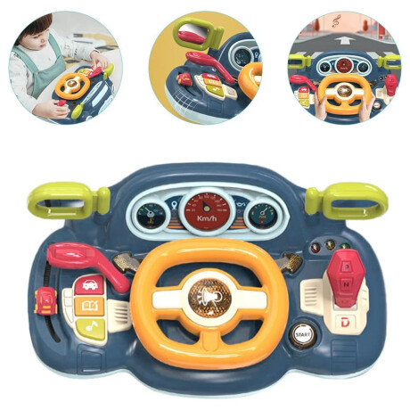 Volante Musical Juego Infantil Simulador Manejo Luz Sonidos Azul