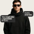 Canguro Buzo OverSize Capucha Cuello Frio Invierno Unisex Color Negro Talle XL