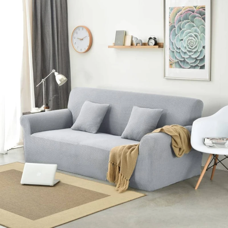 Funda sillón 4 cuerpos lisa gris claro