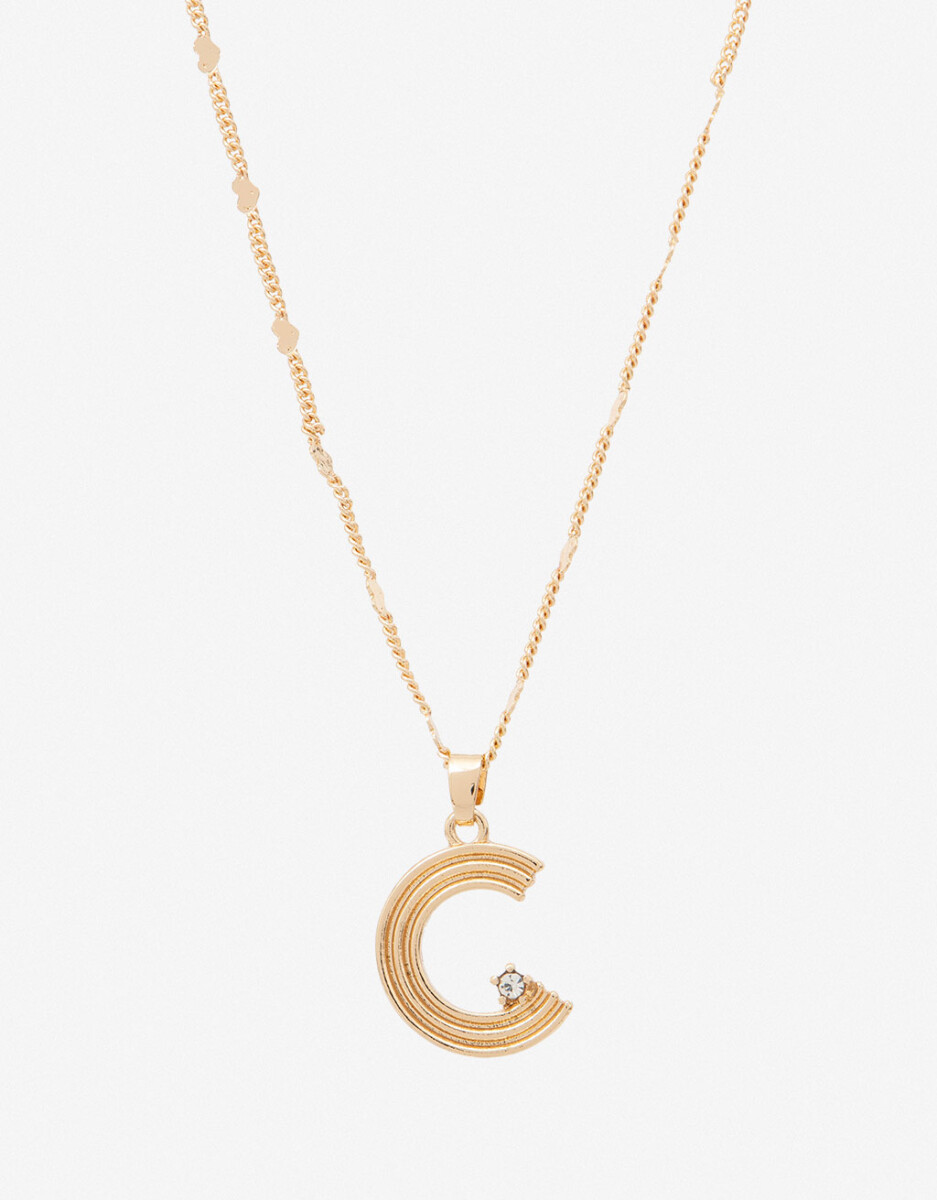 Collar Con Dije Inicial Letra "c" 