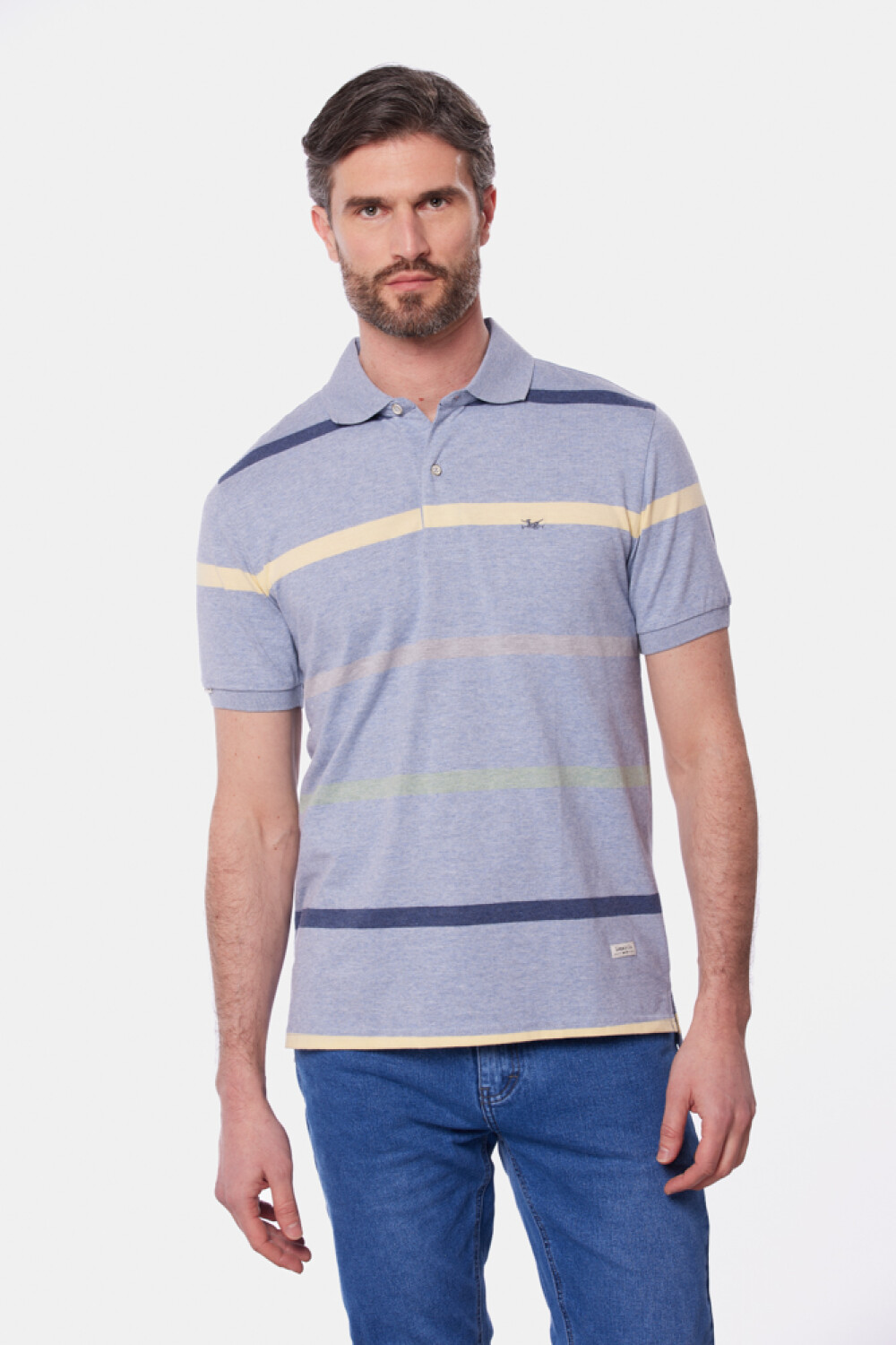 REMERA POLO JERSEY RAYADA Denim