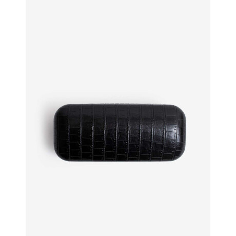 Estuche Rígido De Pu Crocco Negro