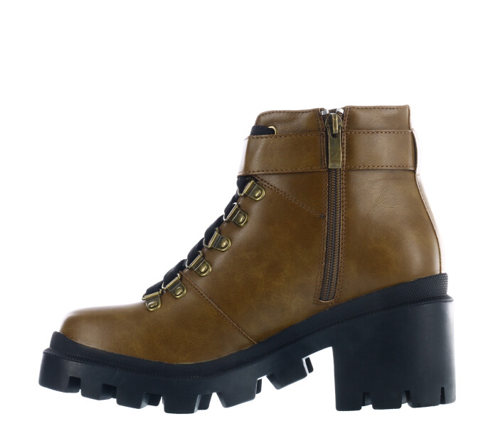 Bota LANA acordonada con hebilla Tan