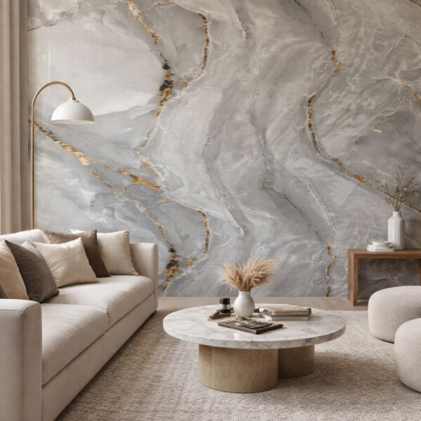 PLACA 1.22 X 2.44 MT SIMIL MARMOL - GRIS CON DORADO PLACA 1.22 X 2.44 MT SIMIL MARMOL - GRIS CON DORADO