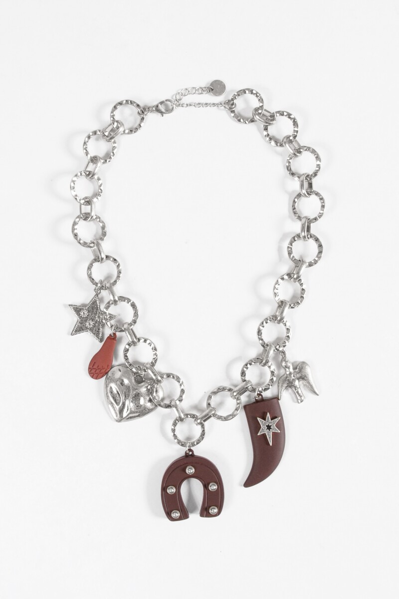 Collar cadena charrua plateado