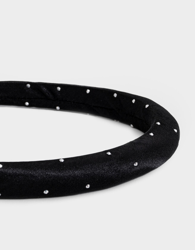 Vinchas Rígidas Con strass Vincha Puffy Strass - Negro