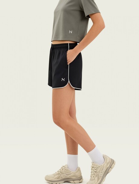 SHORT DEPORTIVO CON CINTURA ELÁSTICA NEGRO