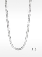 Set De Collar Y Pendientes Con Circonitas plateado