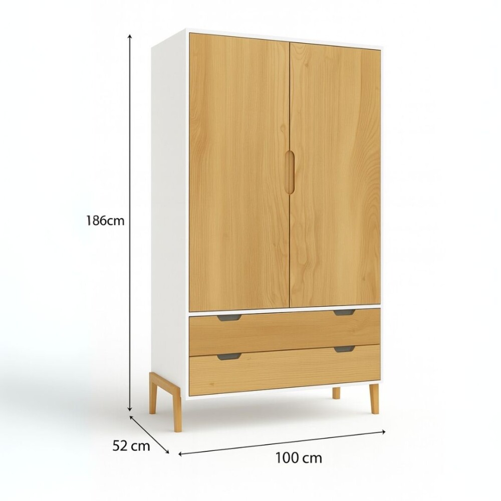 ROPERO 2 PUERTAS LINEA WOOD BLANCO