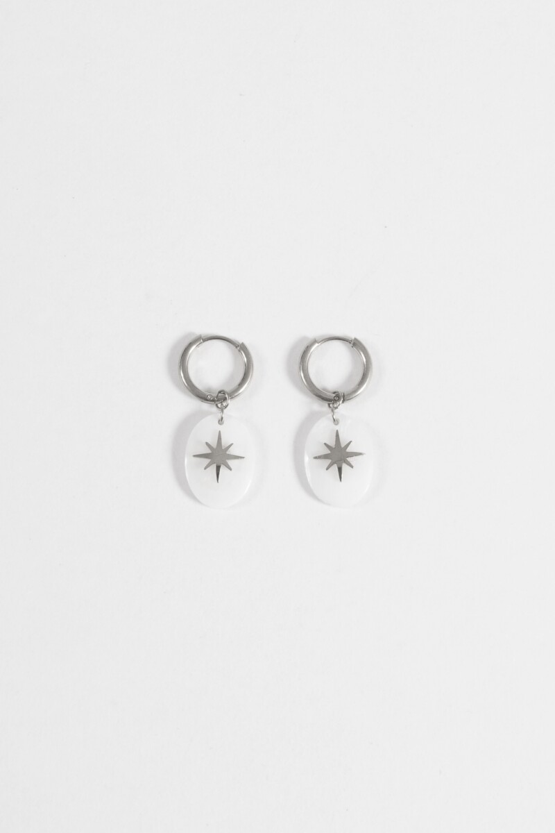 Aros acero dije estrella plateado