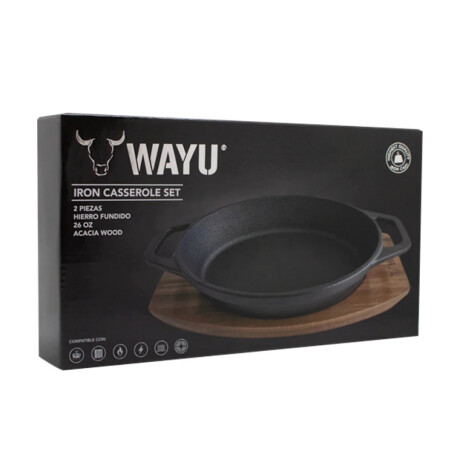 Cacerola Wayu Iron Cast Base de Madera