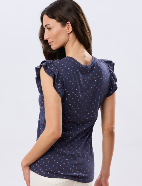 REMERA ESTAMPADA DE ALGODÓN Azul