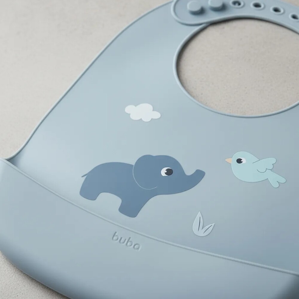 Babero silicona BUBA cloudy celeste