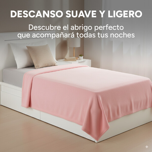 Manta Polar 1 Plaza 180x130Cm Polyester Suave Compacta Color Rosa