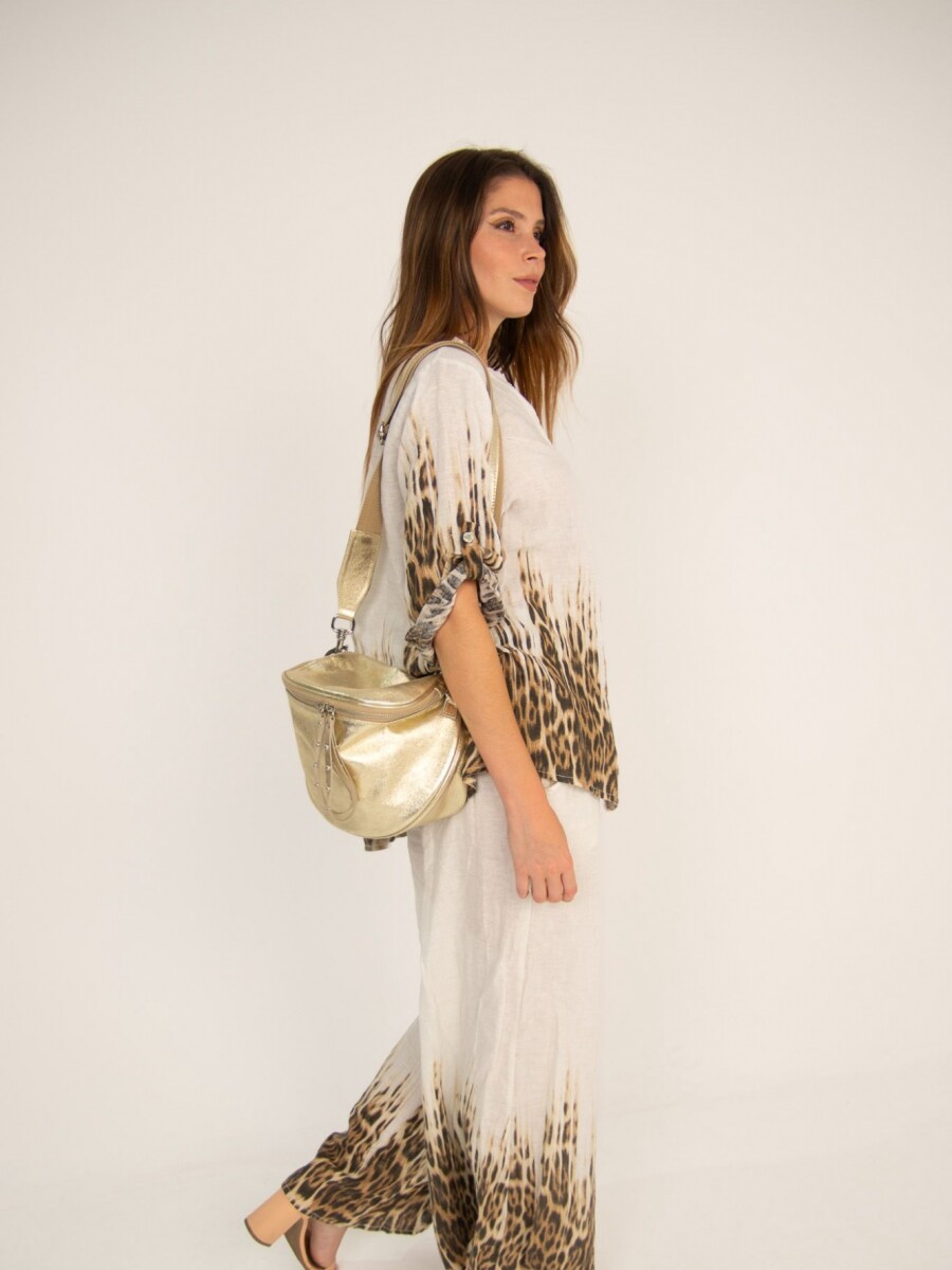 Conjunto de 100% Lino con Animal Print Conjunto de 100% Lino con Animal Print