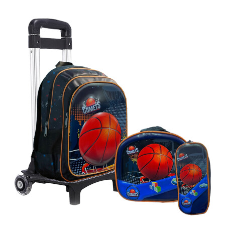 Set Escolar Mochila 3 Pzas + Soporte Regulable de Aluminio Azul Oscuro