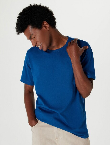 CAMISETA MANGA CORTA SLIM AZUL