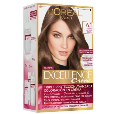 Tinta L´oreal Excellence 6.1 Rubio Oscuro Ceniza Tinta L´oreal Excellence 6.1 Rubio Oscuro Ceniza