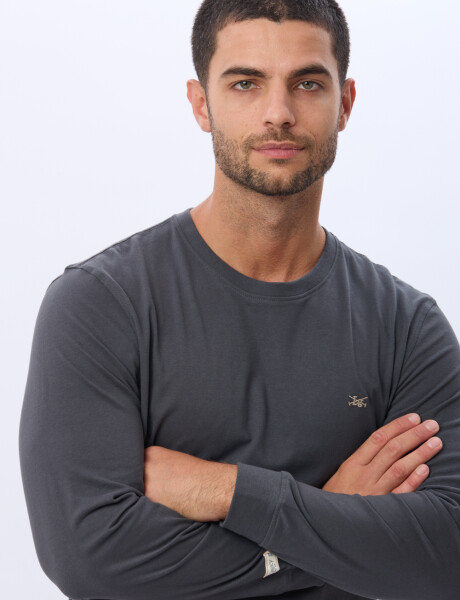 REMERA LISA DE ALGODÓN Gris Oscuro