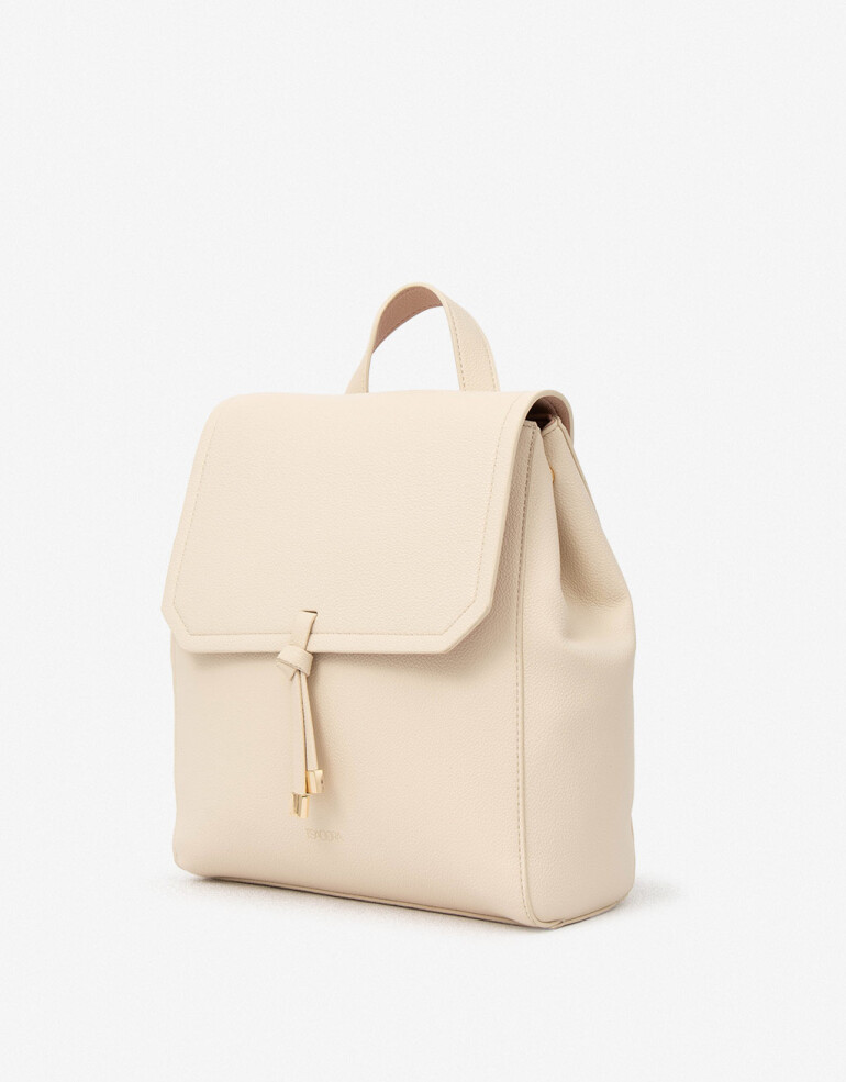 Mochilas Urbanas Mochila Con Solapa - Blanco Crema