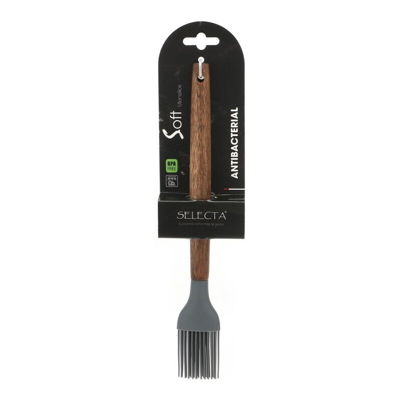 PINCEL SILICONA 27CM MANGO ACACIA GRIS PINCEL SILICONA 27CM MANGO ACACIA GRIS