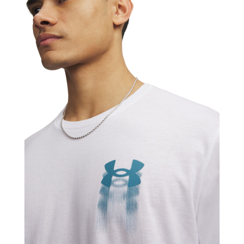 UA M BLUR LOGO SS-WHT WHT-100