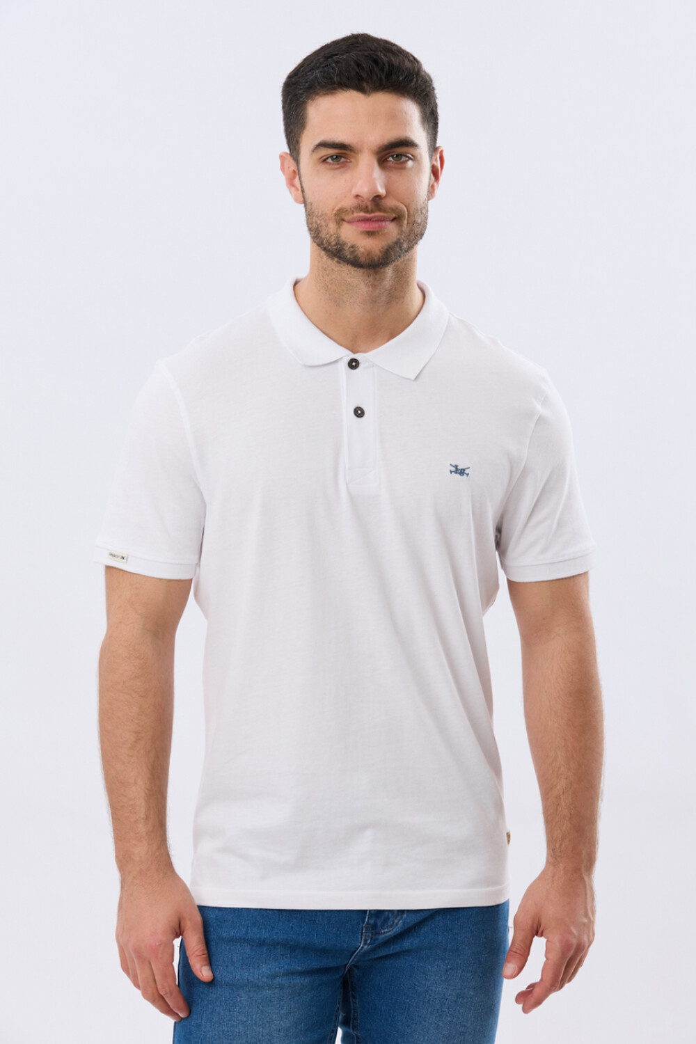 REMERA POLO LISA JERSEY Blanco