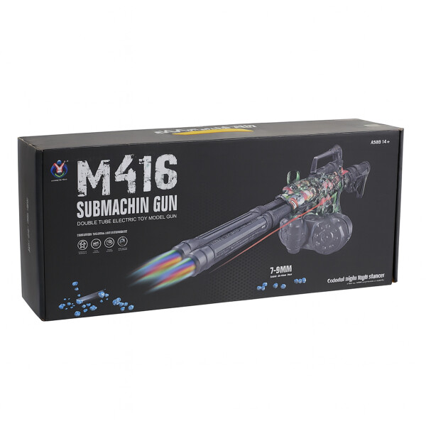 Ametralladora Hidrogel Laser Infrarrojo + Lentes Recargable Color Negro