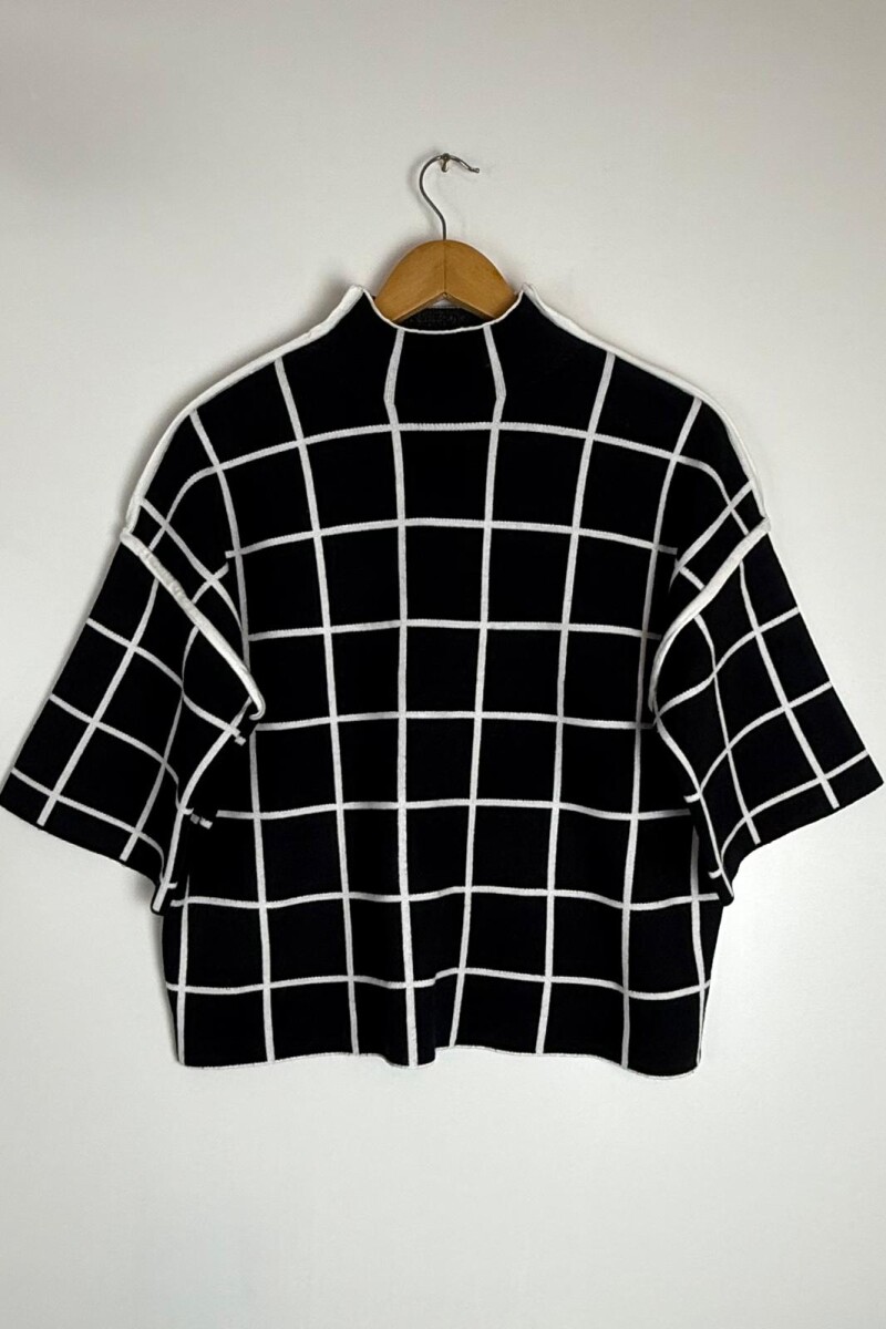 SWEARTER VISCOSA DUST - NEGRO/BLANCO 