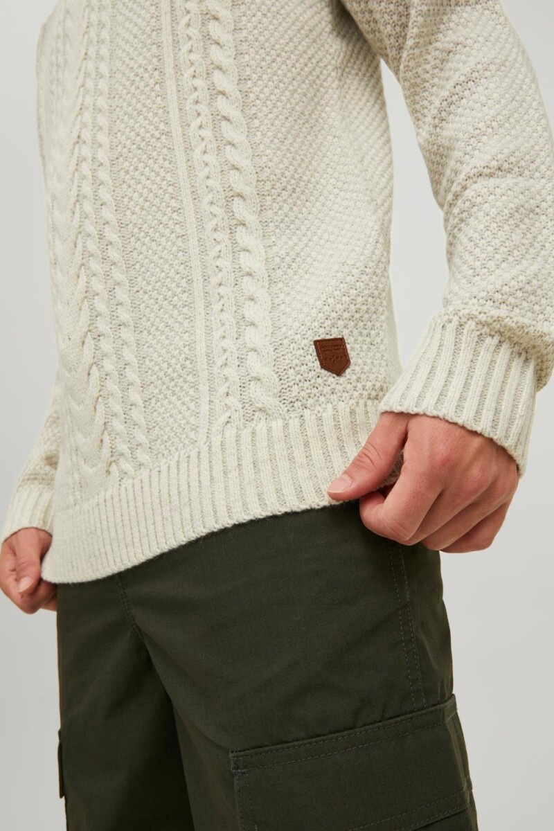 Sweater Craig Tejido Texturizado White Melange