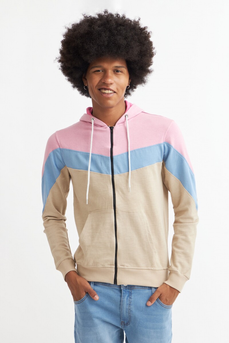 Sweatshirt con cierre frontal BEIGE