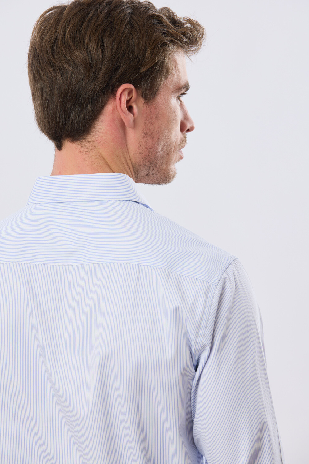 CAMISA RAYADA DE VESTIR Celeste