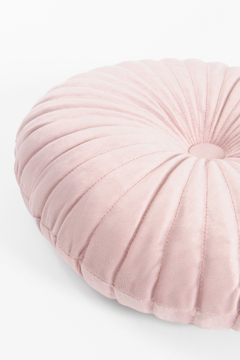 Almohadón circular rosa