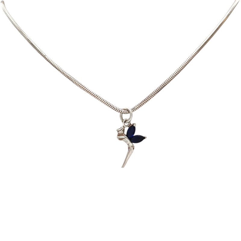 Dije Colgante hada-Plata 925-Piedra zafiro-CP3698 sinpiedra