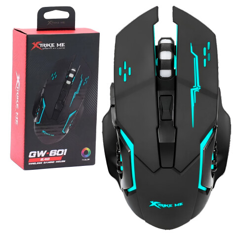 Mouse Gamer Inalámbrico Xtrike Me GW-601 RGB 3200 DPI Color Negro
