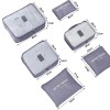 Set 6 bolsas organizadoras equipaje de viaje para valija gris