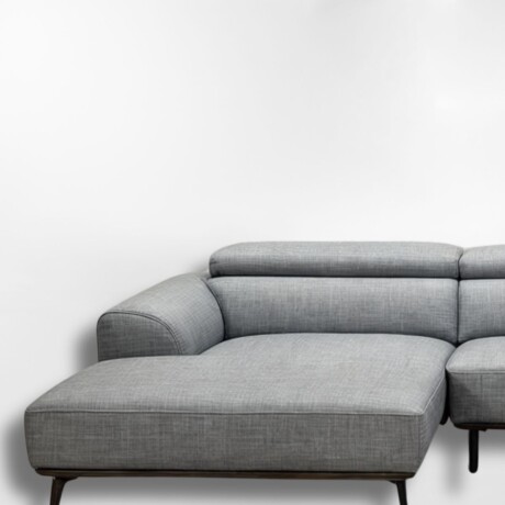 Sofá con chaise DUNA TELA GRIS - IZQUIERDO