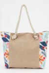 Bolso playero Beige Floreado