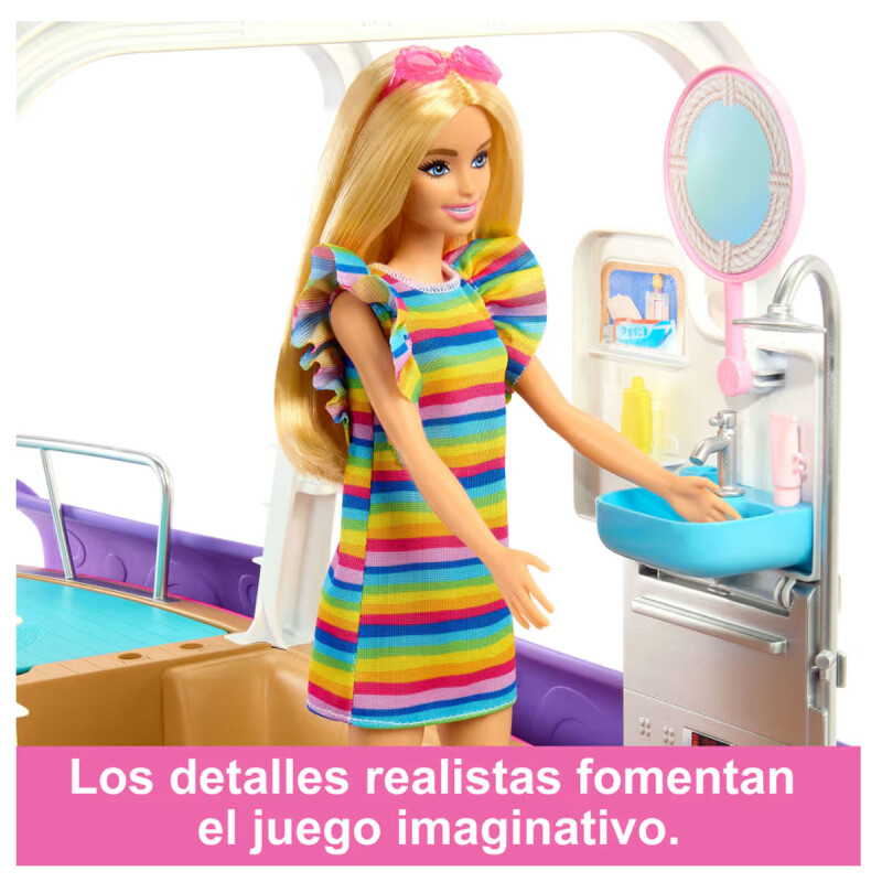Barbie Barco Con Piscina Tobogán y accesorios Barbie Barco Con Piscina Tobogán y accesorios