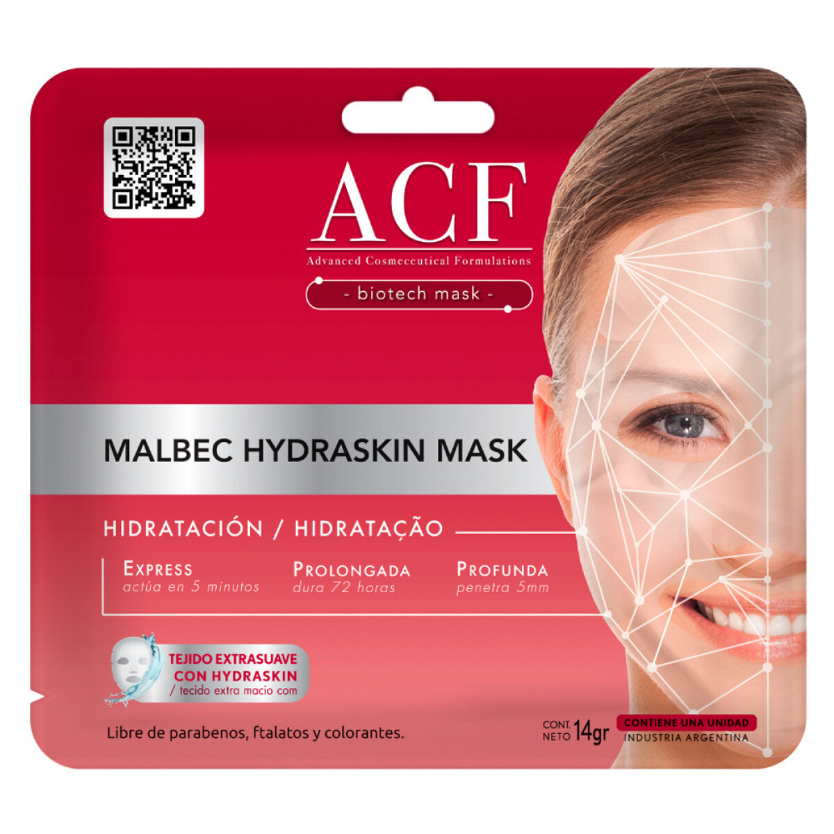 ACF Mascarilla Malbec Hidratación 14 gr | Nutrición Intensiva para Piel