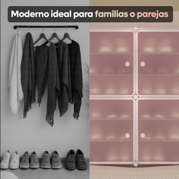 Zapatera Organizador Ropero Estanteria Con Puertas Zapatos Imback PLC001 Rosa Zapatera Organizador Ropero Estanteria Con Puertas Zapatos Imback PLC001 Rosa